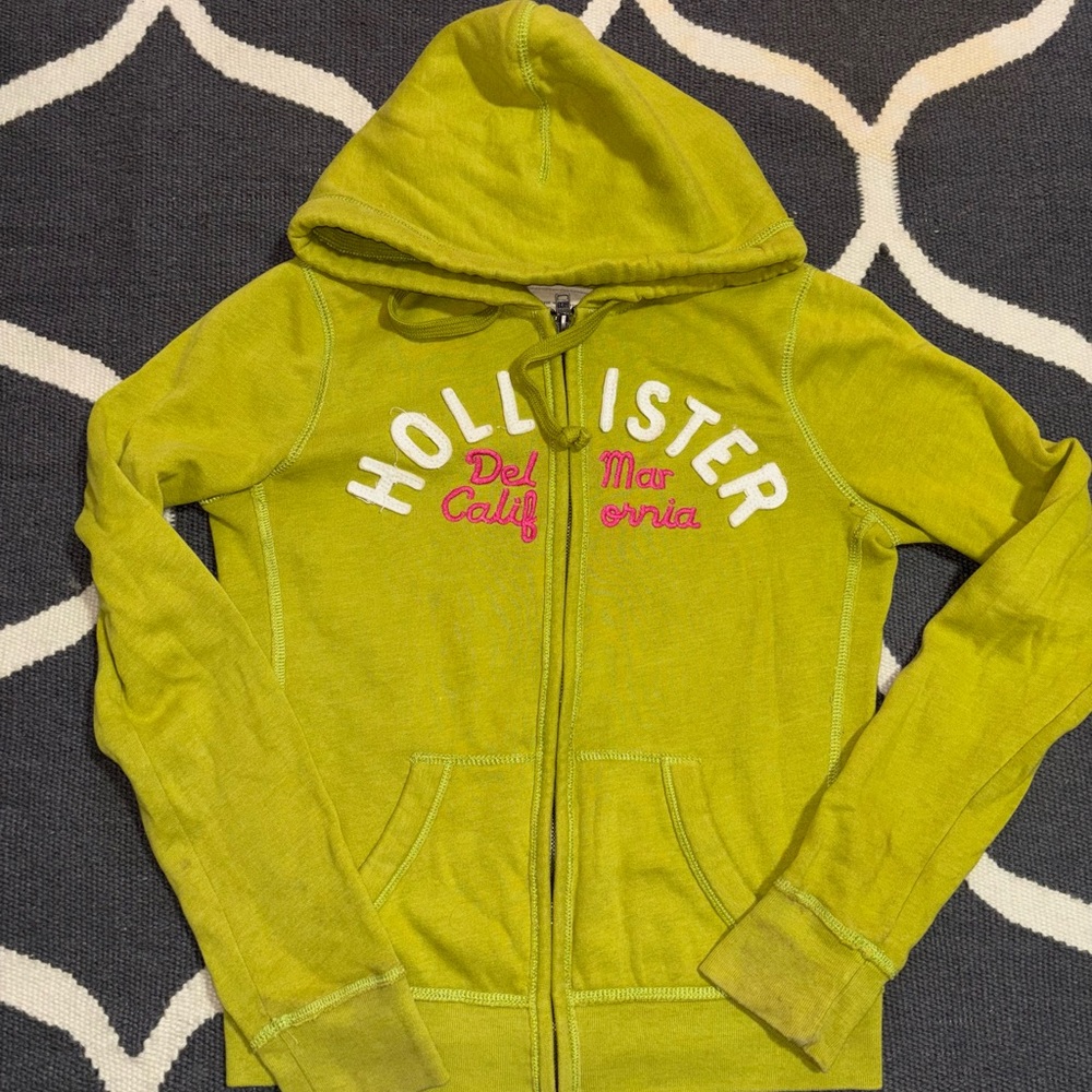 Hollister  Lime Green Zip-Up Hoodie
